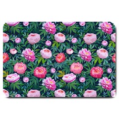 Delicate Watercolor Peony Large Doormat  by SychEva