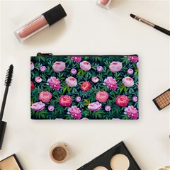 Delicate Watercolor Peony Cosmetic Bag (small) by SychEva