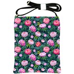 Delicate Watercolor Peony Shoulder Sling Bag Front