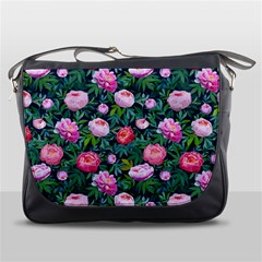 Delicate Watercolor Peony Messenger Bag by SychEva