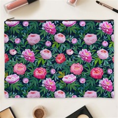 Delicate Watercolor Peony Cosmetic Bag (xxxl) by SychEva