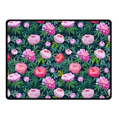 Delicate Watercolor Peony Double Sided Fleece Blanket (small)  by SychEva