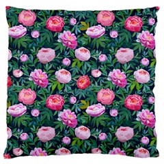 Delicate Watercolor Peony Standard Flano Cushion Case (one Side) by SychEva