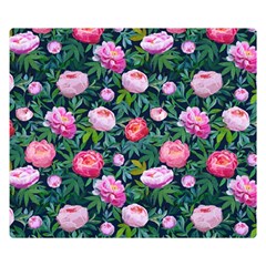 Delicate Watercolor Peony Double Sided Flano Blanket (small)  by SychEva