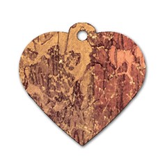 Abstract Cracked Texture Print Dog Tag Heart (one Side)