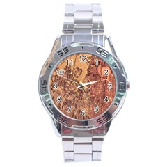 Abstract Cracked Texture Print Stainless Steel Analogue Watch by dflcprintsclothing