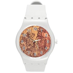 Abstract Cracked Texture Print Round Plastic Sport Watch (m) by dflcprintsclothing