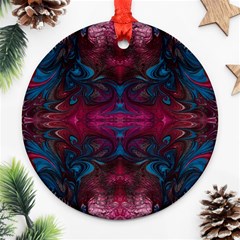 The Dragon s Flames Ornament (round) by kaleidomarblingart