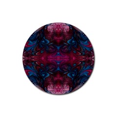 The Dragon s Flames Rubber Round Coaster (4 Pack)  by kaleidomarblingart