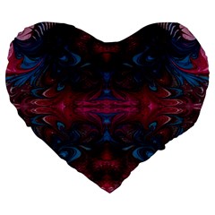 The Dragon s Flames Large 19  Premium Heart Shape Cushions by kaleidomarblingart