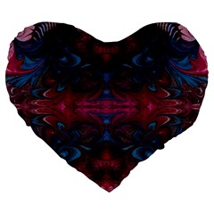 The Dragon s Flames Large 19  Premium Flano Heart Shape Cushions by kaleidomarblingart