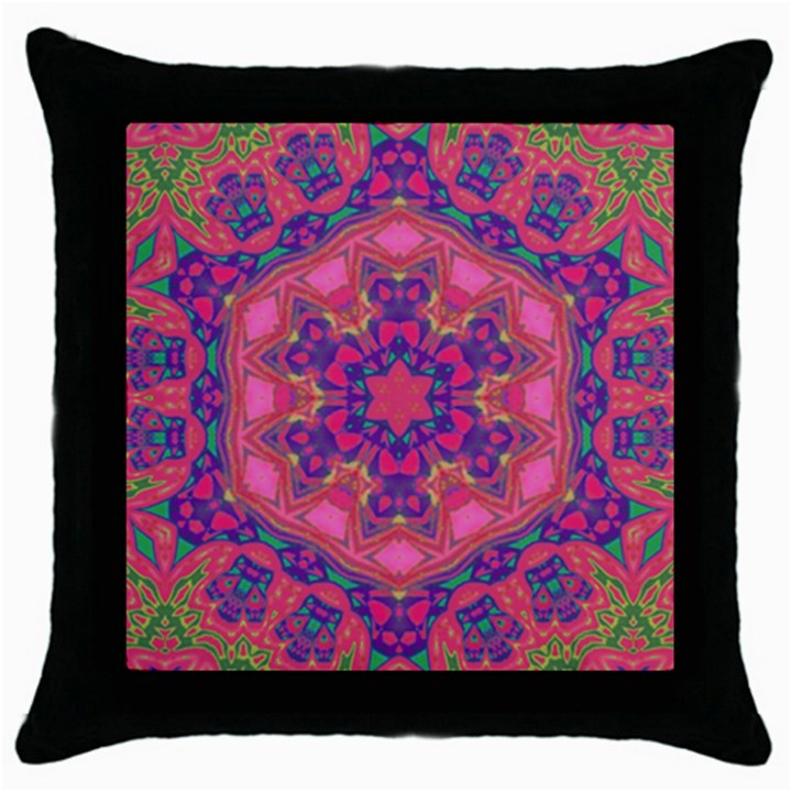 Springflower4 Throw Pillow Case (Black)