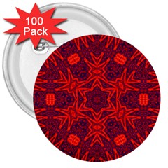 Red Rose 3  Buttons (100 Pack)  by LW323