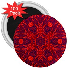 Red Rose 3  Magnets (100 Pack) by LW323