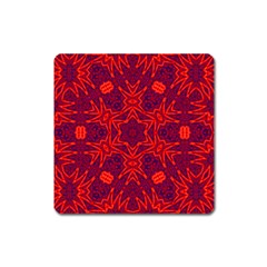 Red Rose Square Magnet by LW323