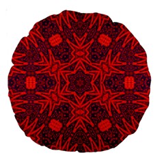 Red Rose Large 18  Premium Round Cushions by LW323