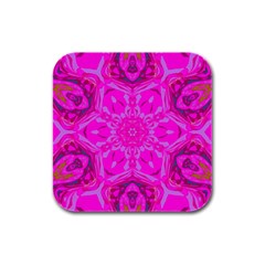 Purple Flower 2 Rubber Square Coaster (4 pack) 