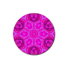 Purple Flower 2 Rubber Round Coaster (4 pack) 