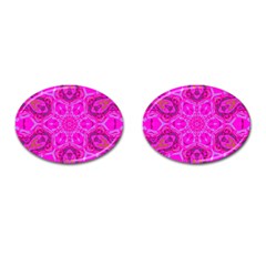 Purple Flower 2 Cufflinks (Oval)