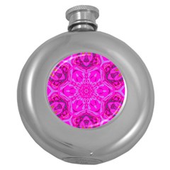 Purple Flower 2 Round Hip Flask (5 oz)