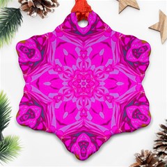 Purple Flower 2 Snowflake Ornament (two Sides) by LW323