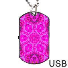 Purple Flower 2 Dog Tag USB Flash (One Side)