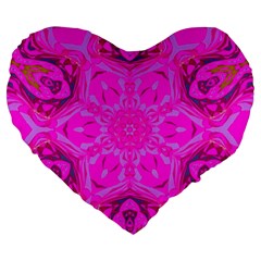 Purple Flower 2 Large 19  Premium Heart Shape Cushions by LW323