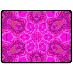 Purple Flower 2 Double Sided Fleece Blanket (large)  by LW323