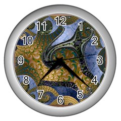 Ancient Seas Wall Clock (silver) by LW323