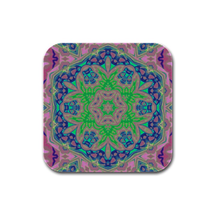 Spring flower3 Rubber Square Coaster (4 pack) 