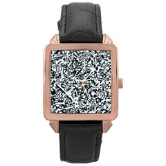 Beyond Abstract Rose Gold Leather Watch  by LW323