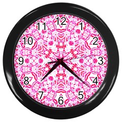 Pink Petals Wall Clock (black) by LW323