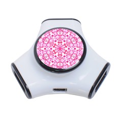 Pink Petals 3-port Usb Hub by LW323