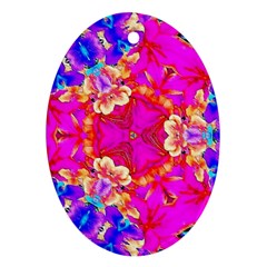 Pink Beauty Oval Ornament (two Sides) by LW323