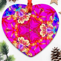 Pink Beauty Heart Ornament (two Sides) by LW323