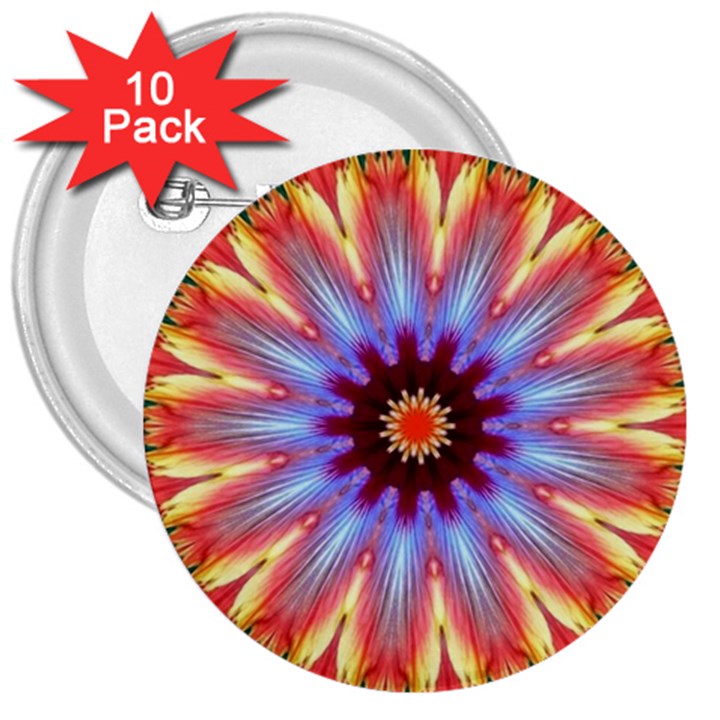 Passion Flower 3  Buttons (10 pack) 