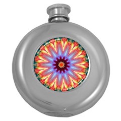 Passion Flower Round Hip Flask (5 Oz) by LW323