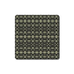 Geometric Textured Ethnic Pattern 1 Square Magnet