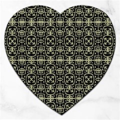 Geometric Textured Ethnic Pattern 1 Jigsaw Puzzle (heart) by dflcprintsclothing