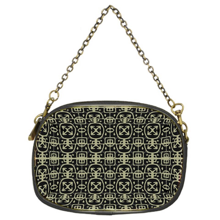 Geometric Textured Ethnic Pattern 1 Chain Purse (One Side)