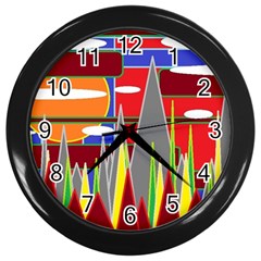 Forrest Sunset Wall Clock (black)