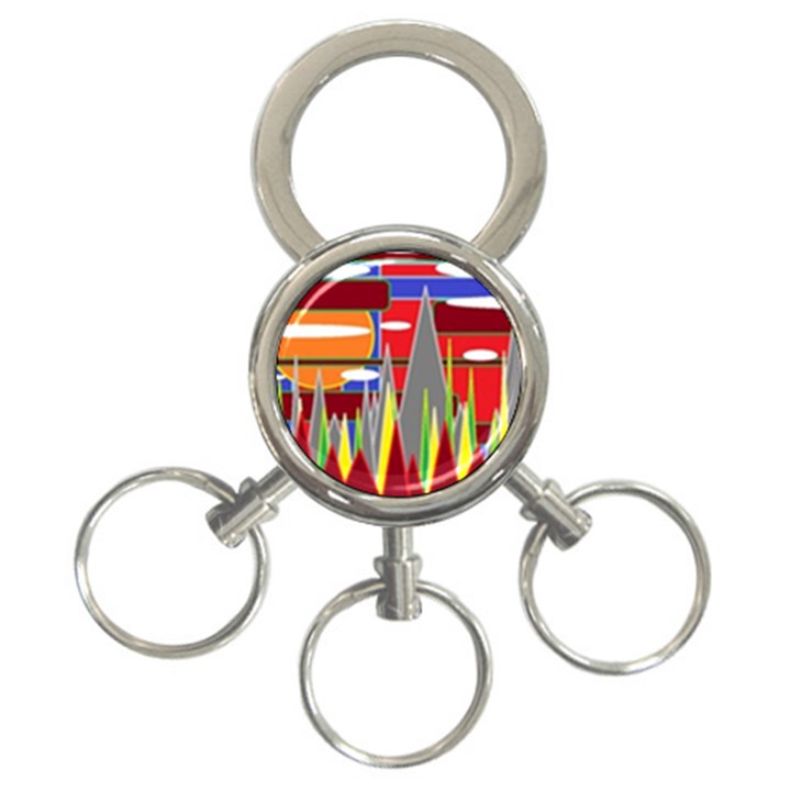 Forrest Sunset 3-Ring Key Chain