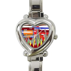 Forrest Sunset Heart Italian Charm Watch