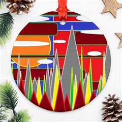 Forrest Sunset Round Ornament (Two Sides)