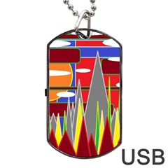 Forrest Sunset Dog Tag USB Flash (One Side)