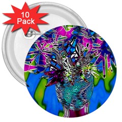 Exotic Flowers In Vase 3  Buttons (10 Pack)  by LW323