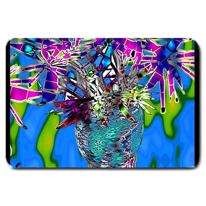 Exotic Flowers in Vase Large Doormat 