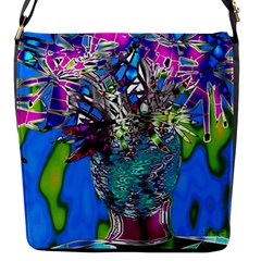 Exotic Flowers In Vase Flap Closure Messenger Bag (s) by LW323