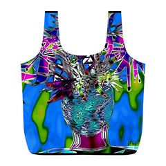 Exotic Flowers In Vase Full Print Recycle Bag (l) by LW323