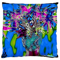 Exotic Flowers In Vase Standard Flano Cushion Case (one Side) by LW323